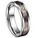 6mm Tungsten Carbide Wedding Band 18K Rose Gold Plated Celtic Dragon Engagement Matching Couple Ring