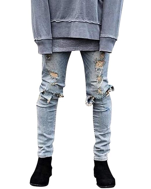Fuweiencore Pantalones Vaqueros Desgarrados Para Hombre Destruidos