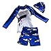 Taiycyxgan Baby Boys Kids Long Sleeve UV Sun Protection Rash Guards Swimsuit With Hat