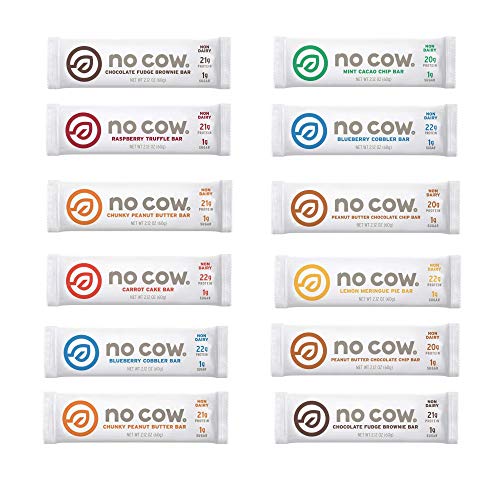 No Cow Protein Bar Variety Pack - 8 Flavors (12 Pack)