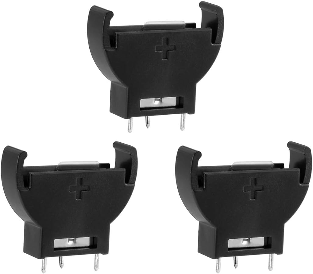 sourcing map 3Pcs Plastic Vertical Button Cell Battery Holder for CR/LIR2032 2025, 3Pcs CR/LIR2032