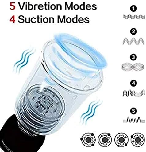 A22 USB Recharge Electric Pê-niš Pump Strong Automatic Pê-niš Enlargement Vacuum Pump Pê-niš Enlarger Extender Érection for Men,5 Vibration Modes, 4 Sucking Modes, 3 Voice Functions-582.8g
