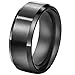 Couples 8mm Wedding Bands, Stainless Steel Ring, Titanium Rings, Tungsten Ring, Black, Size 5-14