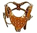 Brown Spiked Leather Dog Harness Large 26
