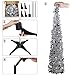 Aytai 5ft Collapsible Christmas Tree, Silver Tinsel Coastal Christmas Tree for Holiday Decorations
