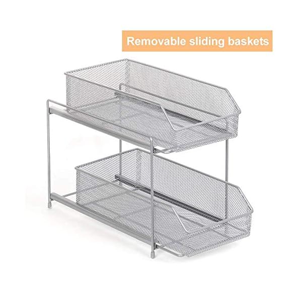 Nandae-2-Tier-Sliding-Baskets-Pull-out-Mesh-Baskets-Drawer-Shelf-Stackable-Cabinet-Organizer-for-Kitchen-Under-Sink-Storage Nandae 2 Tier Kitchen storage Organiser, Under Sink Storage Kitchen Organiser, Pull-Out Sliding Drawer Cupboard…