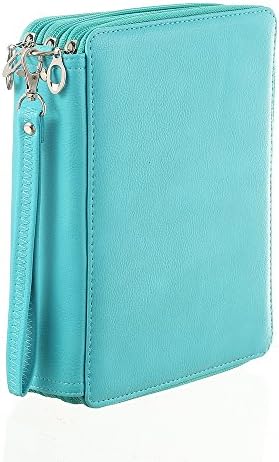 120 Slot PU Leather Pencil Case 3 Layer Large Capacity Pencil Bag for Colored Pencils Watercolor Art Supplies (Green)