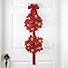Collections Etc Lighted Poinsettia Double Wreath Red