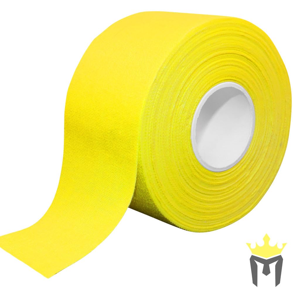 Meister Premium Athletic Zinc Oxide Trainer's Tape for Sports and Medical - 13.7m x 3.8cm - Yellow - 6 Rolls