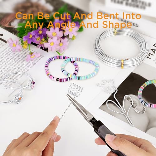 Romon Aluminium Wire 2 mm x 10 m, Craft Aluminium Wire, Flexible Aluminium Wire for Jewellery Making DIY Jewellery Making