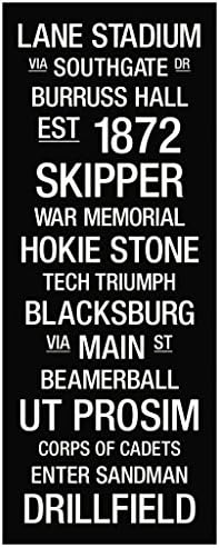 Replay Photos 934789-1640C Virginia Tech: College Town Wall Art,Black/White,40" X 16"