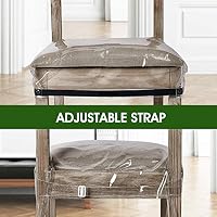 Siwutiao Plastic Dining Chair Covers Clear Pvc Waterproof Protector For Dining Room Chair 2 Pack With Adjustable Belt Strap And Fit Most 18 21 Inch Seat Amazon Sg Home