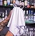 Extra Large Microfiber Glass Polishing Cloth (5-Pack) by Trendy Bartender - 25x20 inch Premium Lint Free Cleaning Cloth For Stemware etc - Bar Towel For Spotless Results - Premium Quality (White)