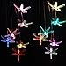 LED Solar Dragonfly Wind Chimes Light Changing Colors Outdoor - Waterproof Solar Powered Dragonflies Mobile Romantic Wind-Bell Gifts for Home, Party, Xmas Decor, Night Garden Decoration, Gifts for Mom