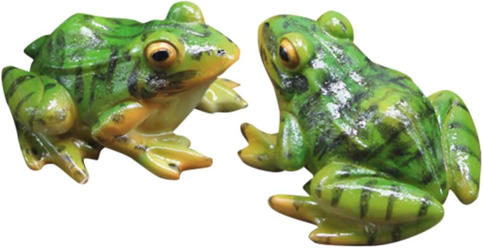 Garneck 2pcs Frog Statue Mini Frog Resin Animal Sculpture Indoor Outdoor Decor For Garden Patio Yard Micro Landscape Fairy Garden Ornaments - Image 4