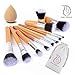 Makeup Brushes with Bamboo Handles Makeup Brush Set for Foundation Blending Blush Concealer Eye Face Powder Cream Cosmetics Kit