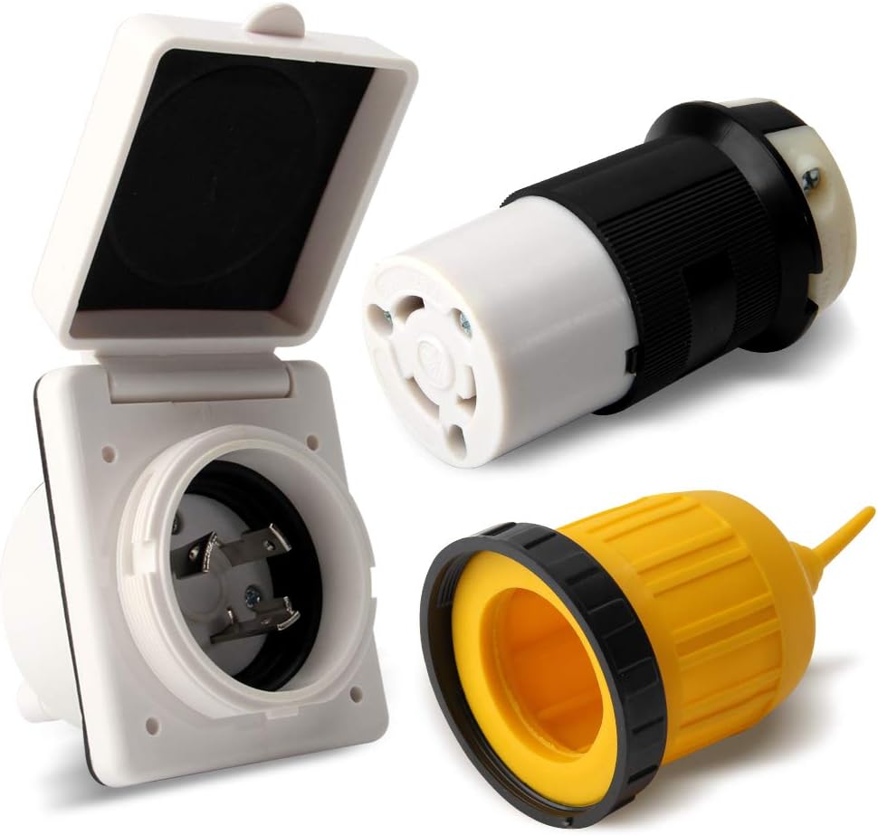 OPL5 30AMP RV Power Inlet Receptacle, Female Twist Locking Connector