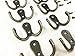 20 Pieces Double Prong Robe Hook Rustic Hooks Retro Cloth Hanger Coat Hanger Wall Mounted Hook with 44 Pieces Screws (Bronze Color)