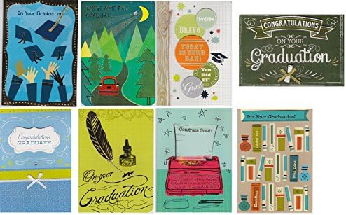 8 Pack Handmade Embellished Congratulations Graduation Greeting Cards, Assorted (College)