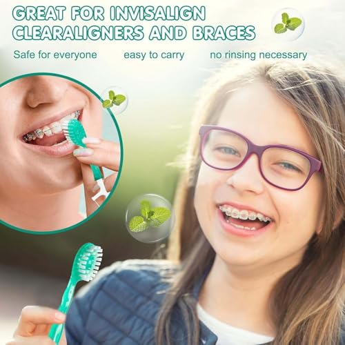 Mini Disposable Toothbrushes - 5 in 1 Travel Portable Toothbrush with Toothpaste + Tongue Scraper + Picks+Floss Travel Case, 10 Pcs-Mixed 4 Flavor