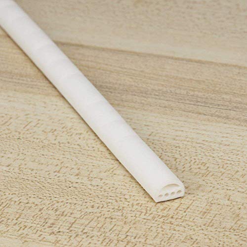 Professional Doors Windows Seal Strip Multi-Hole Design Silicone Self-Adhesive Insulation Rubber Anti-Collision Soundproof Waterproof Dustproof Windproof(D Type 6M, White)