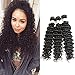 Miss CARA Brazilian Hair Deep Wave 3 Bundles with Closure Human Hair Bundles (18 20 22+16, Free Part) Brazilian 3 Bundles 100% Unprocessed Virgin Deep Curly Bundles Human Hair Extension Natural Color