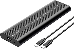 Wooswen M.2 NVME SSD Enclosure Tool-Free USB3.2 Type C 20Gbps External Solid State Enclosure Adapter for 2280/2260/2242/2230 