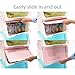 LuxorWare 3 Piece Storage Bins home Organizer for Kids Toys, Clothes & Kitchen food (Blue(S), Pink(M), Green(L)x2)