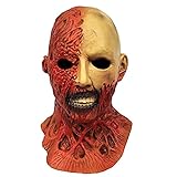 Molezu Halloween Novelty Horror Mask, Costume Party Cosplay Latex Burn Half Face Mask