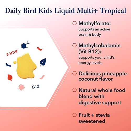 Daily Bird Liquid Multivitamins for Kids, Methylfolate, Methylated