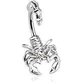 Forbidden Body Jewelry Belly Button Rings Surgical Steel 14G Top Down Scorpion Belly Ring
