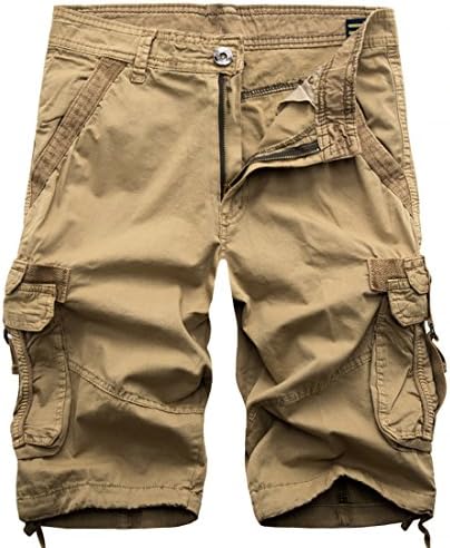 Nutovi Men's Cargo Shorts Relaxed Fit with Multi Pockets (36, Khaki K)