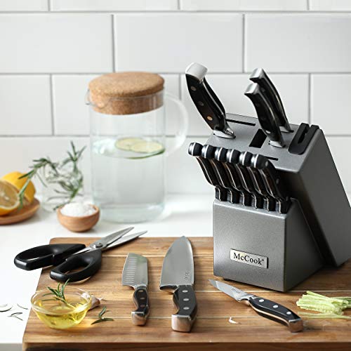 McCook-MC25A-Kitchen-Knife-Sets15-Pieces-German-Stainless-Steel-Knife-Block-Set-with-Built-in-Sharpener