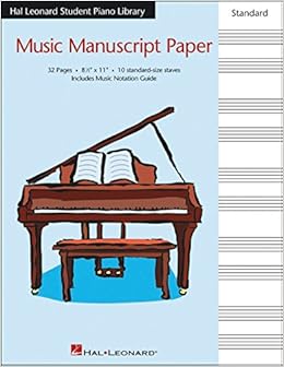 Hal Leonard Music Manuscript Paper Standard Size Staves 8 5 X 11 Hal Leonard Student Piano Library Hal Leonard 0884088140335 Amazon Com Books