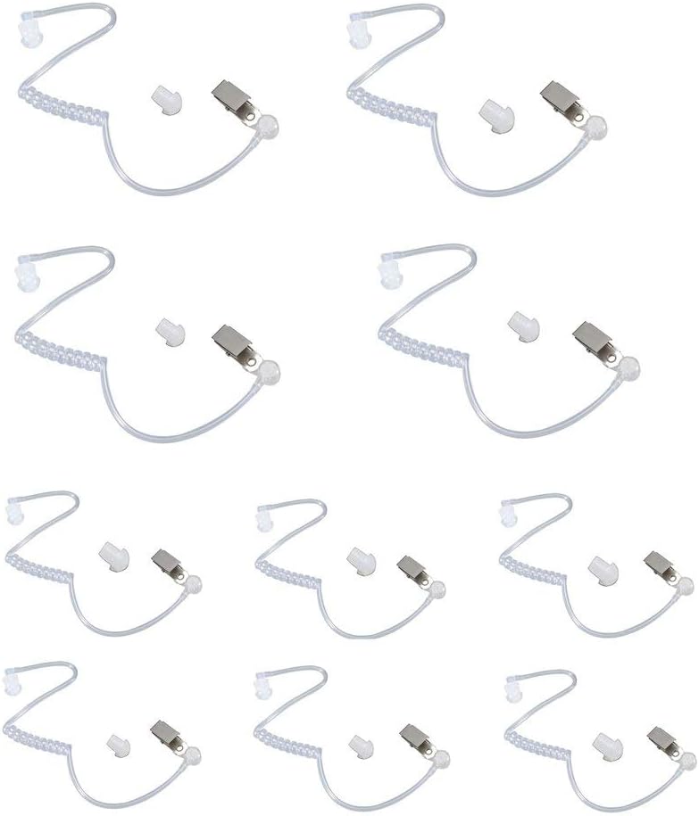 Radio Earpieces Replacement Acoustic Coil Tube for Motorola Baofeng Kenwood Walkie Talkie Earpieces and Two Way Radios Headset (10 Packs)