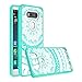 LG V20 Case, AnoKe LG V20 Clear Case,Scratch Resistant Glitter Mandala Flower Ultra-Thin Slim-Fit Women Girls Acrylic Hard Cover TPU Bumper Hybrid Protective Phone Case Cover for LG V20 TM CH Mint