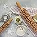 AITOCO Christmas Embossed Engraved Rolling Pin Wood Embossed Rolling Pin Kitchen Tool Wooden Embossing Rolling Pin Christmas Gingerbread Biscuit Fondant Cake Patterned Roller