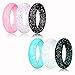 LUNIQI Silicone Wedding Ring For women, Thin and Stackable Durable Rubber Safe Band For Love, Couple, Souvenir and Outdoor Active Exercise Style-10 Rings Pack
