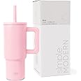 Simple Modern Kids 24 oz Tumbler with Handle and Silicone Straw Lid | Spill Proof and Leak Resistant | Reusable Stainless Steel Bottle | Gift for Kids Boys Girls | Trek Collection | Blush