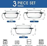 NutriUps Glass Round Casserole Dish Set 0.65L 1L 1.4L with Lids view 2