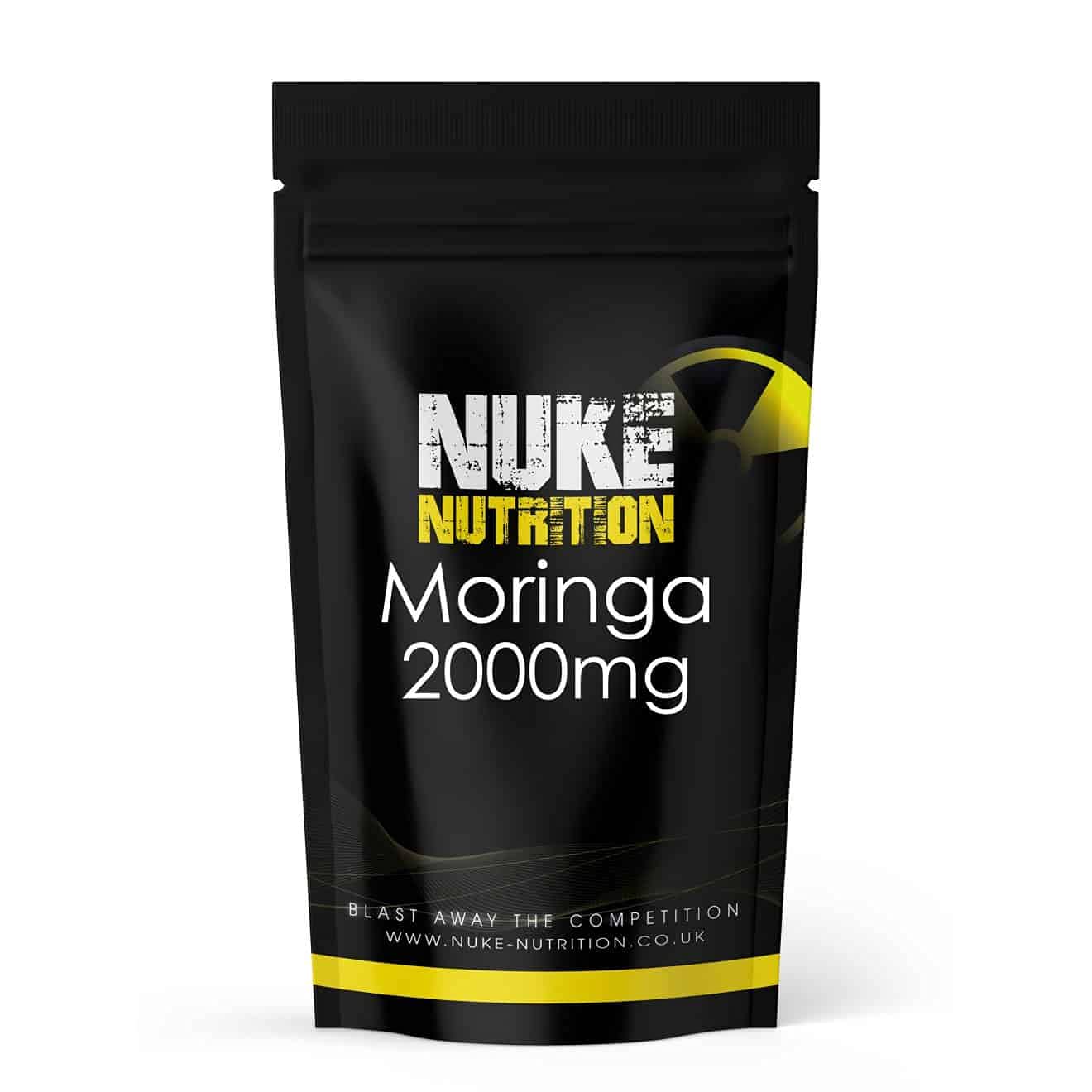 Nuke Nutrition Moringa Tablets 2000mg - 365 Tablets - Pure Moringa Oleifera Supplement Rich in Antioxidants Like Quercetin & Vitamins A, C & B6 - Moringa Leaves Extract - Easy Swallow & Vegan