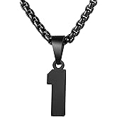 MUERDOU Number Necklace for Men Athletes Number Chain Stainless Steel Jersey Pendant Personalized Sports Jewelry Gift for Men Basketball Baseball Football