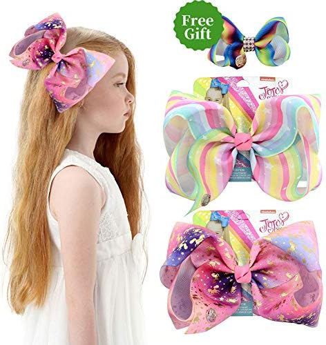 Choicbaby 8 Inches Hair Bows Alligator Clips for Girls 2pcs Large Bows Hair Barrettes Accessories for Toddler Teens Kids