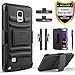 Note 4, Galaxy Note 4 Case, Dual Layers [Combo Holster] Case And Built-In Kickstand Bundled with [ Premium Screen Protector] Hybird Shockproof And Circlemalls Stylus Pen[Black]