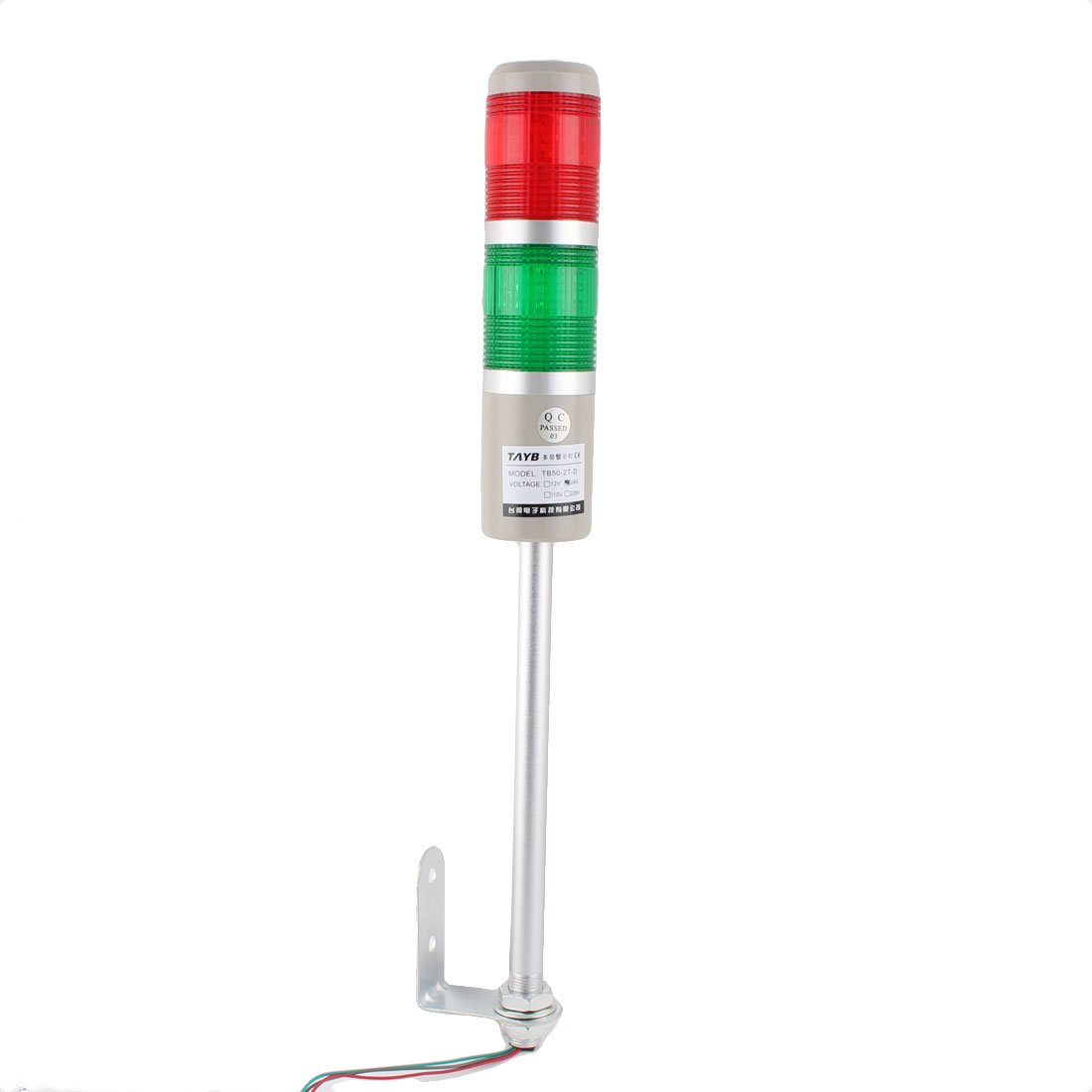sourcingmap TB50-2T-D DC 24V Red Green Tower Lamp Industrial Signal Warning Stack Light