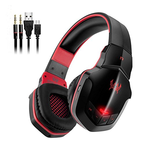 Wireless Gaming Headset for PC, V4.1 Bluetooth Over-ear Headphones with Microphones, Noise Cancelling for Computer Laptop Phone Wireless Gaming Headset for PC, V4.1 Bluetooth Over-ear Headphones with Microphones, Noise Cancelling for Computer Laptop Phone