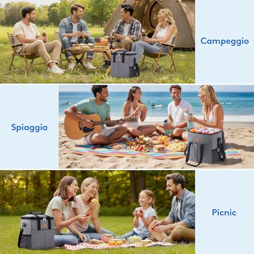 Lifewit Cooler Bag, Portable Cooler Bag with 2/3 Front Pockets, Foldable Cooler Bag for Camping, Travel, Shopping, Picnic
