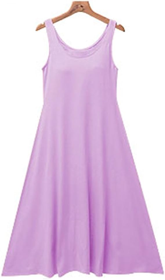 Amazon 1405op1pur 1 As カップ付 マキシ丈ワンピース タンクトップ型 M ラベンダー ワンピース チュニック 通販