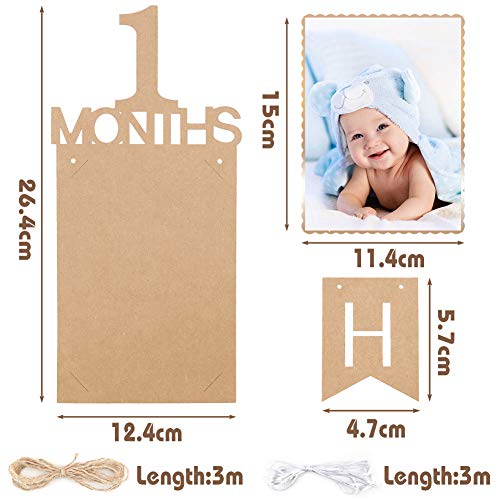 Koogel 1. Geburtstag Girlande, Baby Geburtstag Fotogirlande Foto Banner Hängende Foto Wanddekoration für Erste Heilige Kommunion Geburtstag Party
