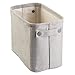 mDesign Soft Cotton Fabric Closet Storage Organizer Bin Basket Storage Organizer for Bathroom - Attached Handles - Use on Vanity, Cabinet, Shelf, Countertop, Tall, 4 Pack - Light Gray